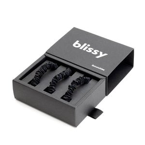 Blissy 100% Mulberry Silk Hair Ties Blissy Silk Skinny Scrunchies (3-Pack) Lifestyle – Mulberry Silk