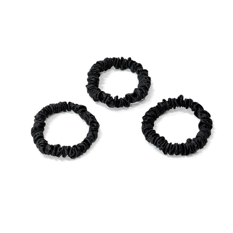 Blissy Mulberry Silk Blissy Silk Skinny Scrunchies (3-Pack) – 100% Mulberry Silk Hair Ties