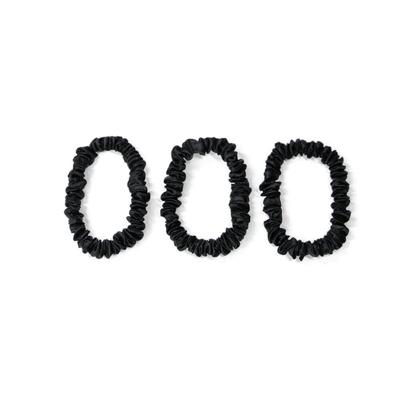 Blissy 100% Mulberry Silk Hair Ties Silk Blissy Silk Skinny Scrunchies (3-Pack) Detail –