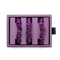 Blissy Royal Purple Blissy Skinny Scrunchies Lifestyle – Mulberry Silk
