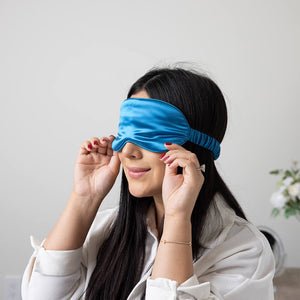 Aqua Mulberry Silk Sleep Mask – Blissy