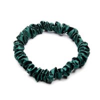 Emerald Blissy Skinny Scrunchies Close-Up – Blissy 22 Momme Silk
