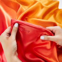 Blissy Queen Orange Ombre Pillowcase Lifestyle – Mulberry Silk