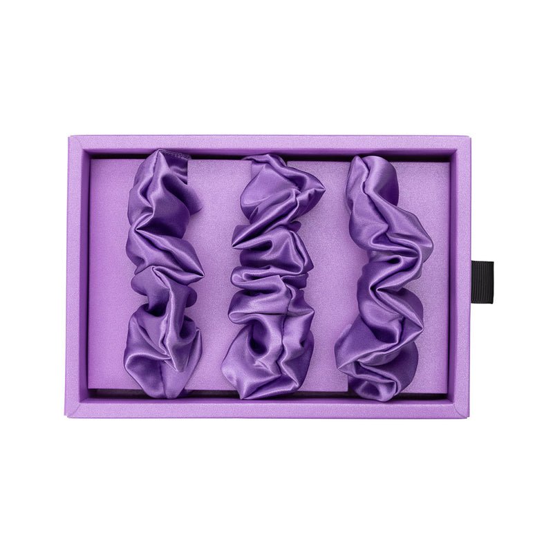 Orchid Blissy Scrunchies Close-Up – Blissy 22 Momme Silk