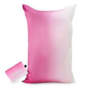 Blissy Pink Ombre Silk Pillowcase Detail – King