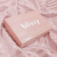 Blissy Pink Striped Silk Pillowcase Detail – King