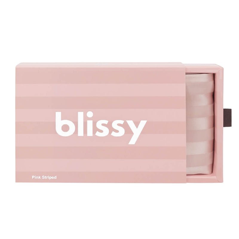 King Pink Striped Pillowcase – Blissy Premium Silk