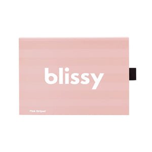 Blissy King Pink Striped Pillowcase Lifestyle – Mulberry Silk