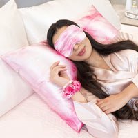 Pink Tie-Dye Pillowcase Close-Up – Blissy 22 Momme Silk