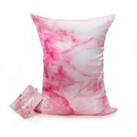 Blissy Pink Tie-Dye Silk Pillowcase Detail – Queen