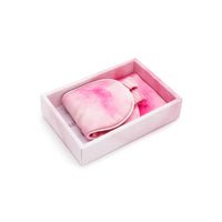 Pink Tie-Dye Sleep Mask Close-Up – Blissy 22 Momme Silk