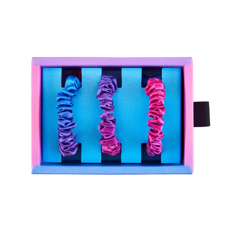 Purple Ombre Mulberry Silk Blissy Skinny Scrunchies – Blissy