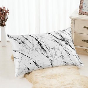 Light Marble Pillowcase Close-Up – Blissy 22 Momme Silk