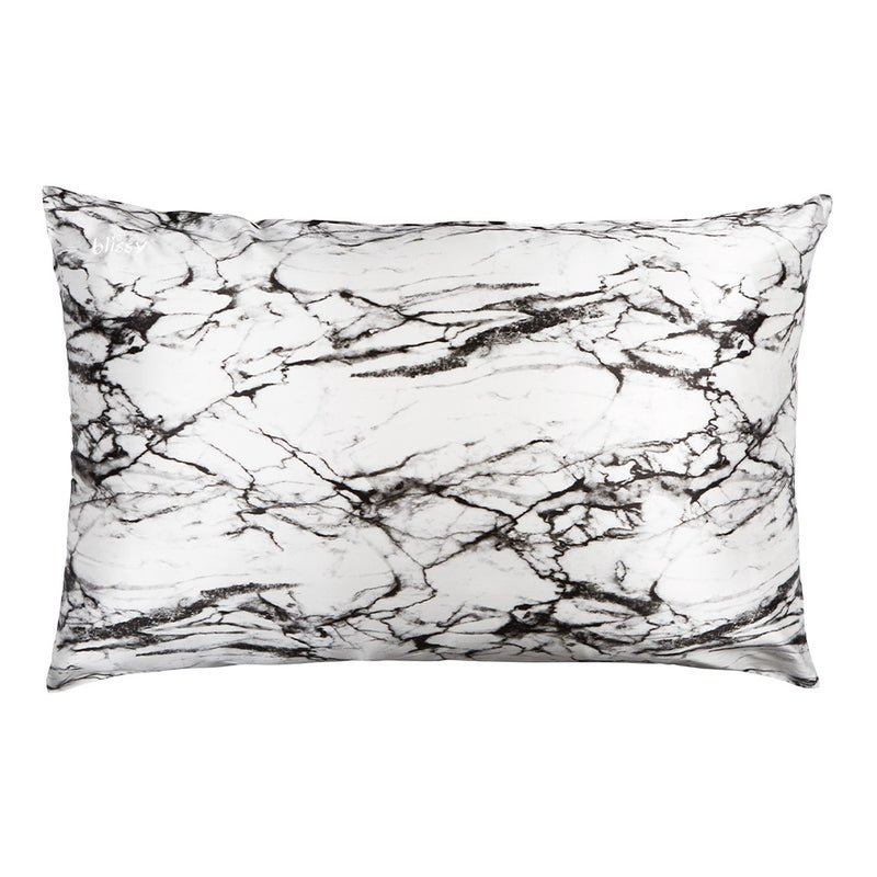 Light Marble Pillowcase Close-Up – Blissy 22 Momme Silk