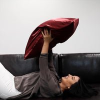Burgundy Pillowcase Close-Up – Blissy 22 Momme Silk