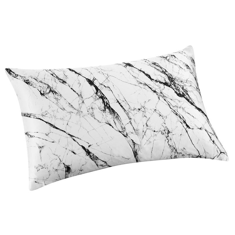 Blissy Light Marble Silk Pillowcase Detail – Queen