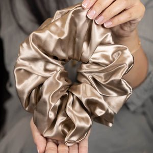 Blissy Taupe Silk Blissy Oversized Scrunchie Detail –