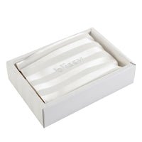 Blissy King White Striped Pillowcase Lifestyle – Mulberry Silk